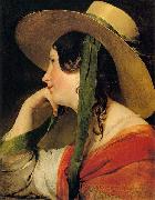 Friedrich von Amerling Girl in Yellow Hat painting